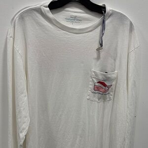 Vineyard Vines White Long Sleeve Nice Naughty T-shirt NWOT